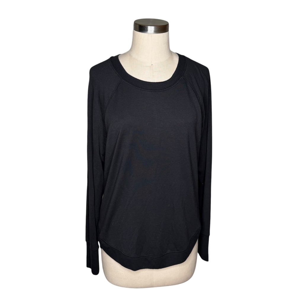 ATHLETA Black Mindset Sweatshirt Modal Long‎ Sleeve Women's Size Medium Soft